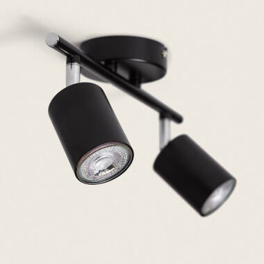 Produto de Candeeiro de Teto Orientável Metal 2 Focos Albus Black
