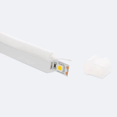 Perfil Neón SFLEX 8x17 Superficie/Empotrable Curva Lateral para Tira LED IP20 hasta 8 mm