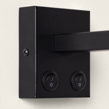 Imagem de Candeeiro de Parede com Luz de Leitura 2.5W Metal Black-Kianga