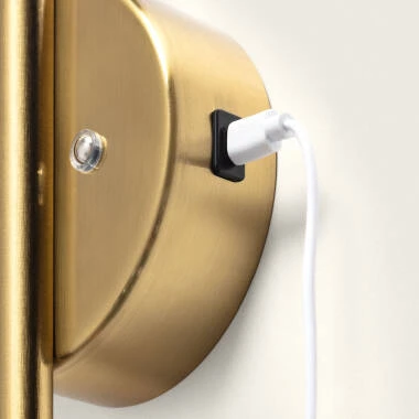 Imagem de Aplique de Parede Linear LED Metal com Bateria Recarregável USB Becca