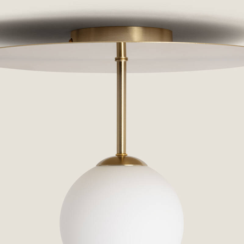 Imagem de Plafón de Teto Metal e Cristal Moonlight Brass
