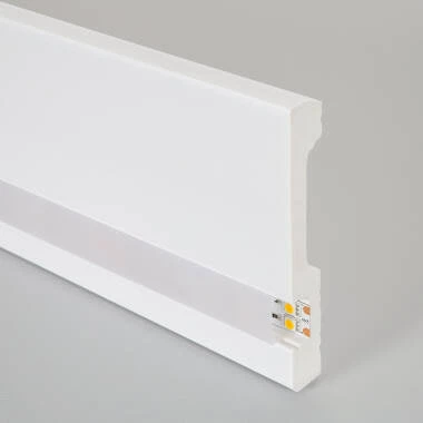 Moldura Rodapié 2m para Tira LED con Tapa Continua SCARA 120
