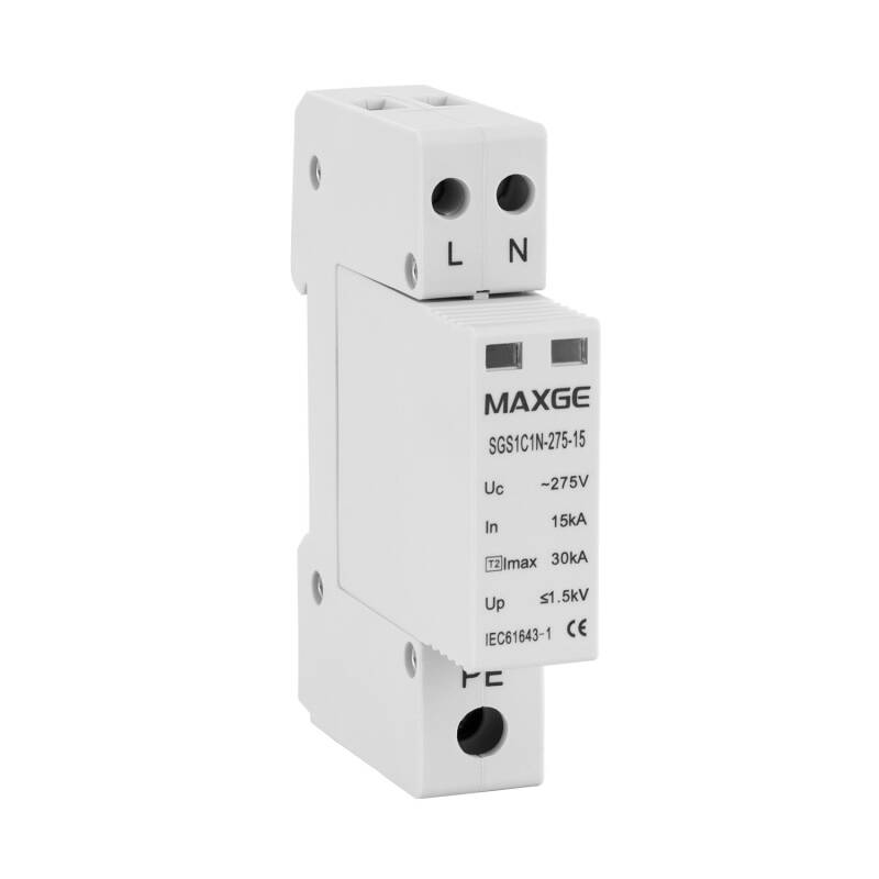 Imagem de Protector Sobretensão Transitorias MAXGE 1P+N-Clase II-30kA-15kA-1,5kV