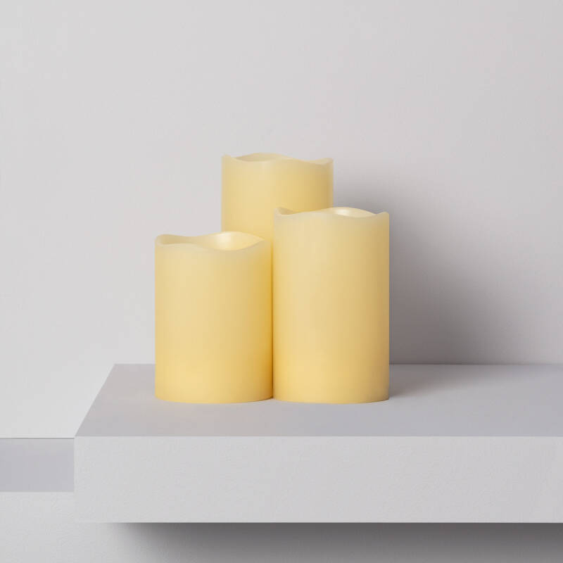 Imagem de Pack de 3 Velas LED Cera Natural