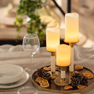 Imagen de Pack de 3 Velas LED Cera Natural
