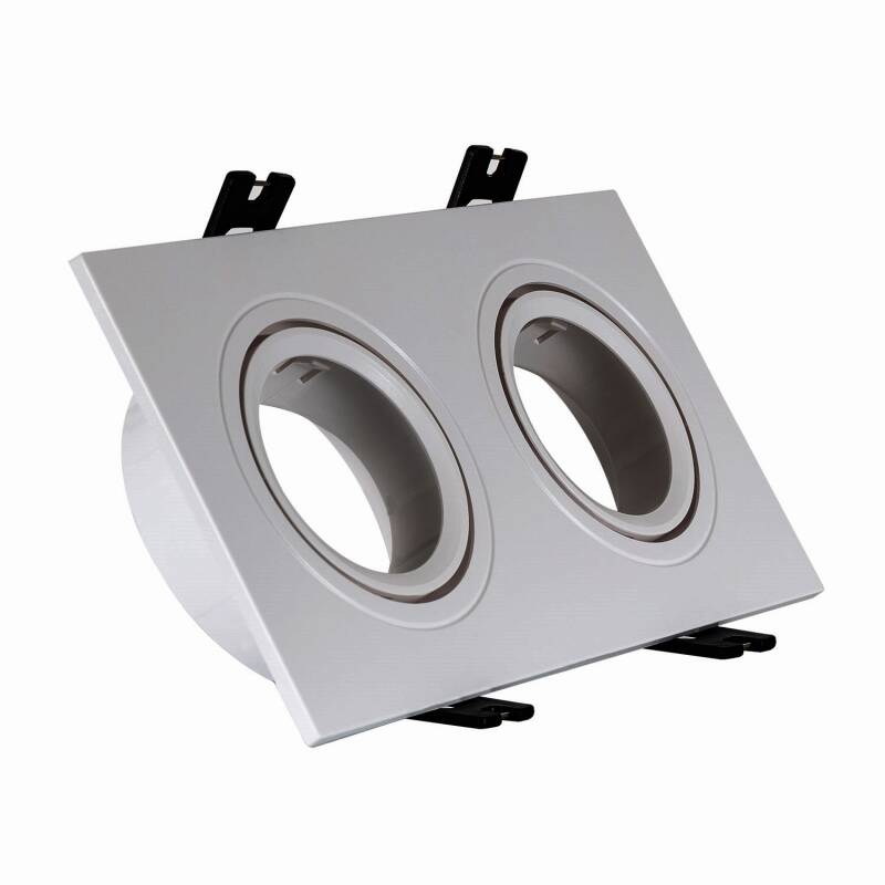 Imagem de Aro Downlight Quadrado Basculante para duas Lámpada LED GU10 / GU5.3 Corte 75x150 mm