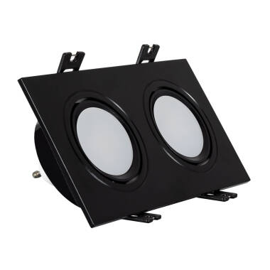 Foco Downlight Quadrado Inclinável GU10 6W Corte 75x150 mm PC