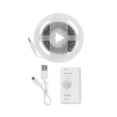 Imagem de Fita LED com Sensor de Movimento 30LED/m 1m IP20 Bateria Recarregável