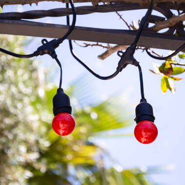Imagem de Kit Grinalda Waterproof 5,5m Preto + 8 Lâmpadas LED E27 G45 3W Coloridas 