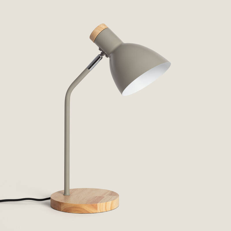 Imagen de Lámpara Flexo Escritorio Aluminio y Madera Luxo