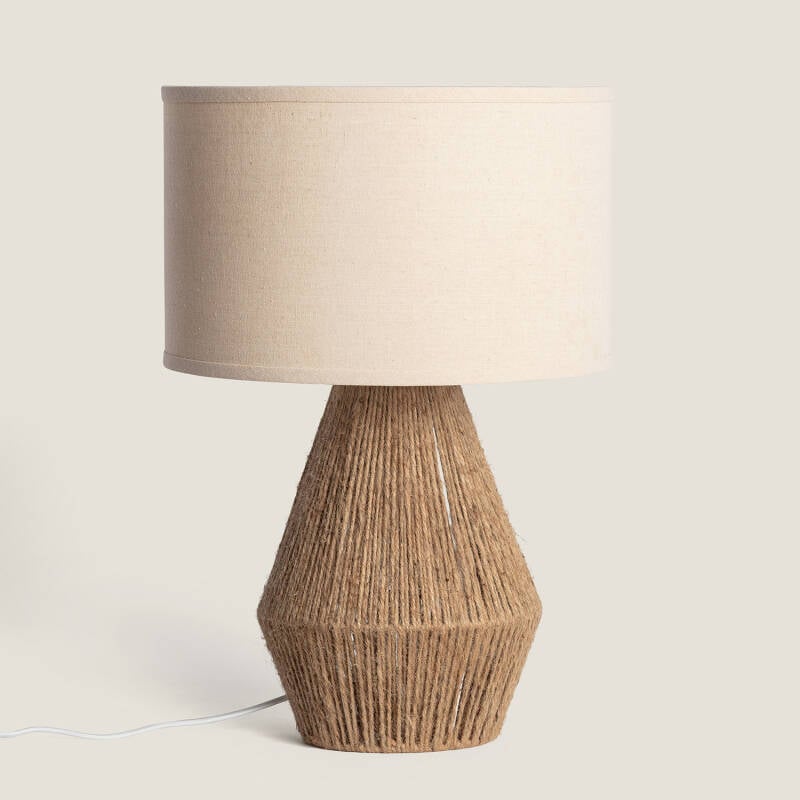 Imagen de Lámpara de Mesa Cuerda de Algodón y Lino Muitu Dione