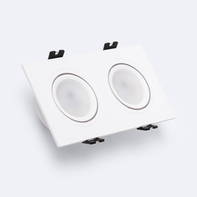 Imagem de Foco Downlight Quadrado Inclinável GU10 6W Corte 75x150 mm PC 