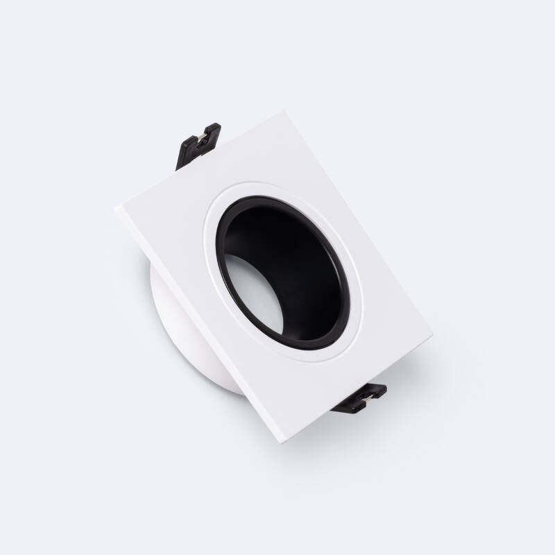 Imagem de Aro Downlight Quadrado Cónico Basculante para Lâmpada LED GU10/GU5.3 Corte Ø 75 mm