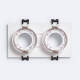 Imagen de Aro Downlight Cuadrado Cónico Basculante para dos Bombillas LED GU10 / GU5.3 Corte 75x150 mm
