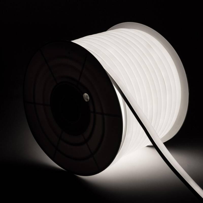 Imagen de Tira LED Neón Regulable 220V BOBINA 50m Blanco Frío Semicircular 180 7.5W/m Corte 100cm IP67