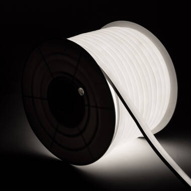 Tira LED Neón Regulable 220V BOBINA 50m Blanco Frío Semicircular 180 7.5W/m Corte 100cm IP67
