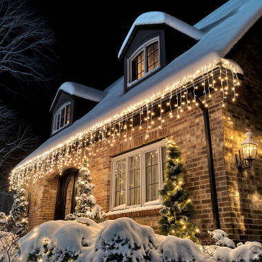 Imagen de Cortina de Guirnaldas LED Exterior 6m Carámbano Imagen de Cortina de Guirnaldas LED Exterior 6m Carámbano