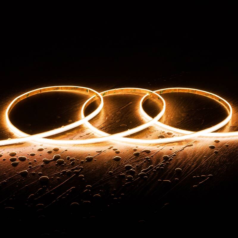 Imagen de Tira LED 24V COB 320 LED/m 5m 10W/m 1000lm/m Ancho 10mm Corte 5cm IP65 CRI90