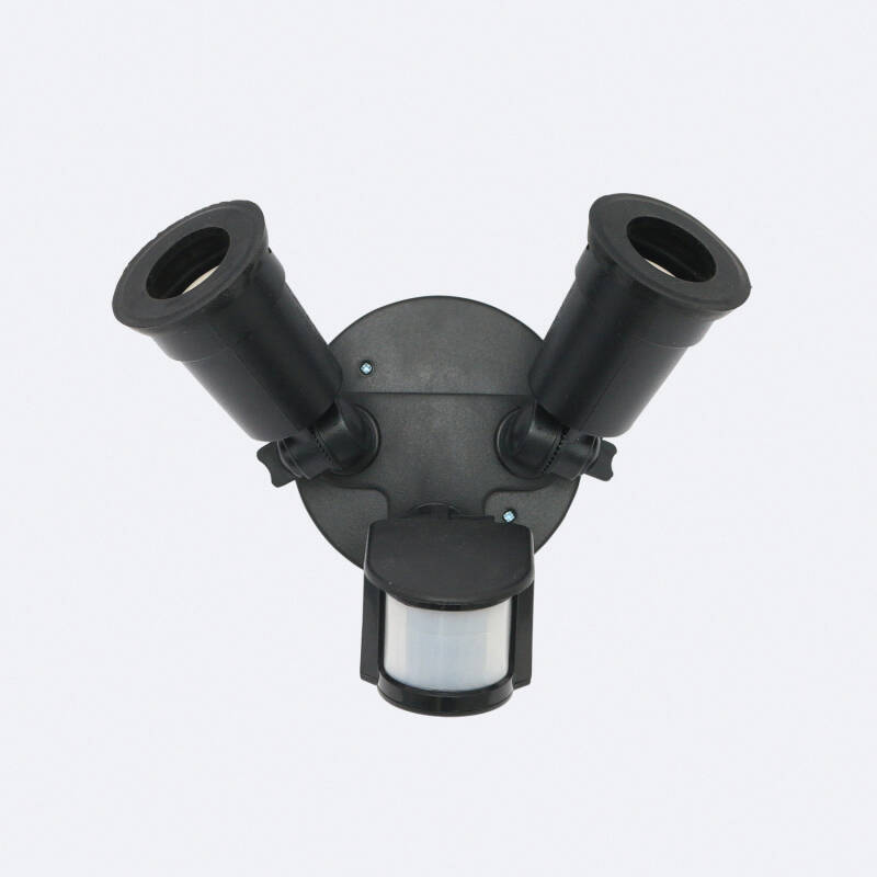Imagen de Sensor de Movimiento PIR Crepuscular 180º de Pared para Dos Bombillas E27
