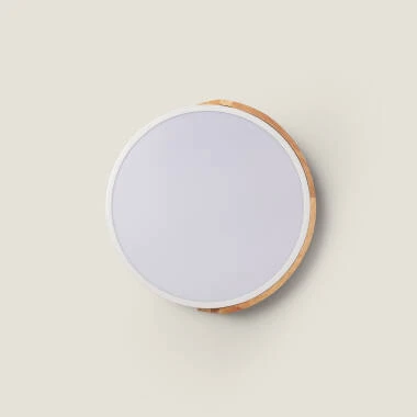 Imagem de Plafón LED 18W Circular em Madeira e Alumínio Ø320 mm, CCT Selecionável, Semi-Dari
