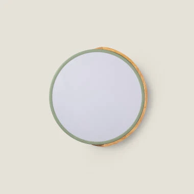 Imagem de Plafón LED 18W Circular em Madeira e Alumínio Ø320 mm, CCT Selecionável, Semi-Dari