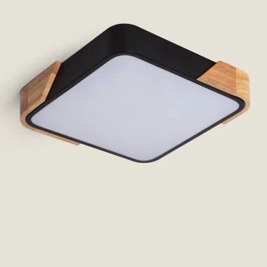 Plafón LED 18W Quadrado Madeira 325x325 mm CCT Seleccionável Semi-Dari
