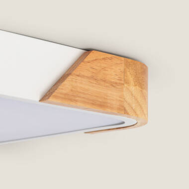 Imagen de Plafón LED 18W Cuadrado Madera y Aluminio 325x325 mm CCT Seleccionable Semi-Dari