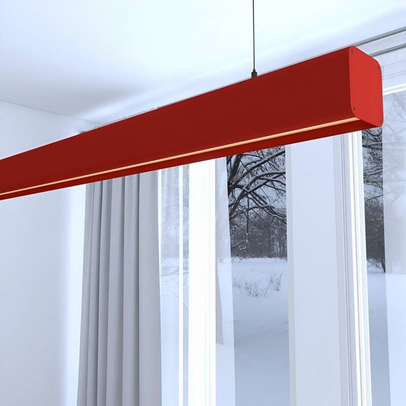 Imagem de 	Candeeiro Suspenso Linear LED 42W Aluminio CCT Iluminação Dupla Cara Funky Sly