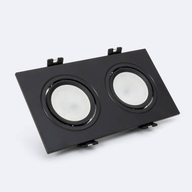 Foco Downlight Quadrado Inclinável GU10 6W Corte 75x150 mm PC
