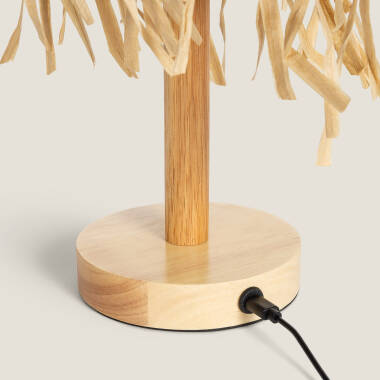 Producto de Lámpara de Mesa LED Pórtatil Madera con Batería USB Recargable Soure