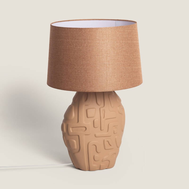 Imagen de Lámpara de Mesa Cerámica y Lino Surab