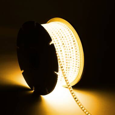 Tira LED Regulable 220V SMD Autorectificada 120 LED/m BOBINA 50m 10W/m 1000lm/m Ancho 12mm Corte 10cm IP65