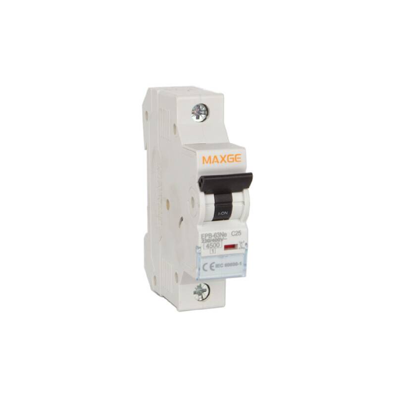 Imagem de Disjuntor Magnetotérmico 1P  4-40A 6kA Curva C MAXGE Alpha+