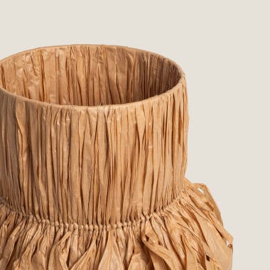 Imagen de Lámpara de Mesa Cerámica y Rafia Bajawa