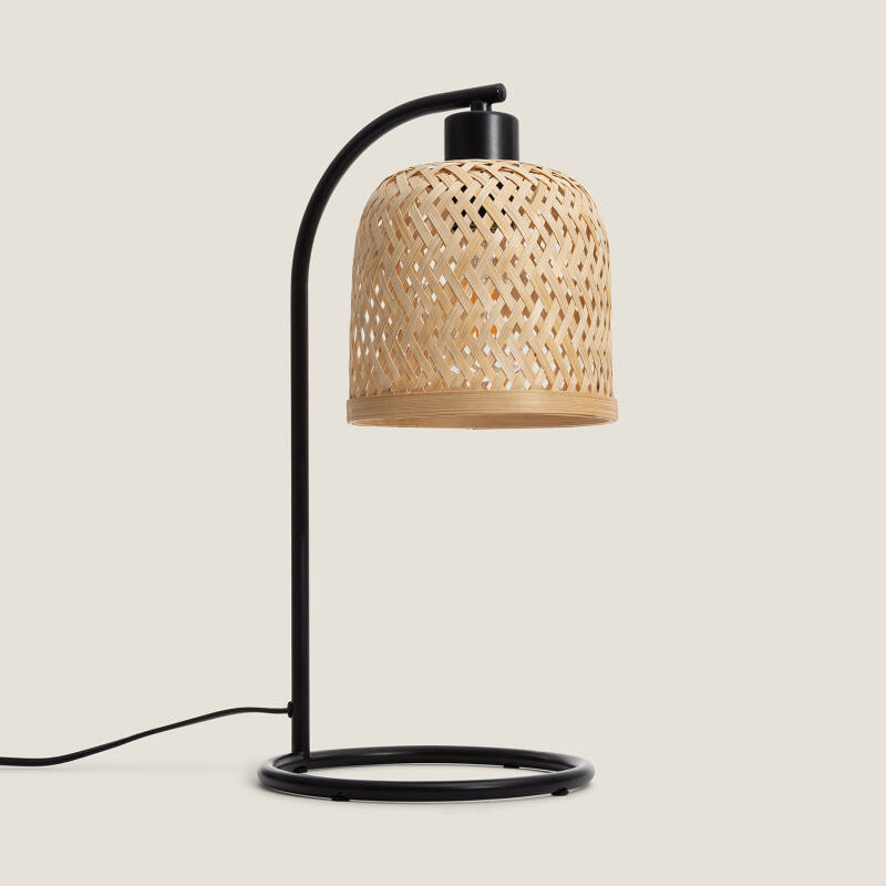 Imagen de Lámpara de Mesa Metal y Bambú Adola