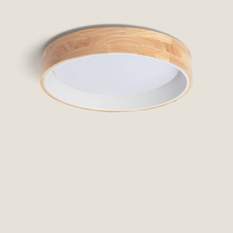 Plafón LED 20W Circular Madeira Ø470 mm CCT Selecionável Dari 