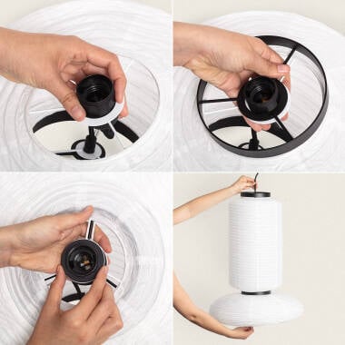 Imagen de Lámpara Colgante Papel y Metal Hao Tupai