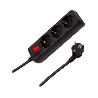 Base Múltiple 3 Enchufes Tipo F Schuko 1.5m