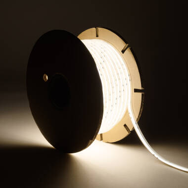 Rolo Fita LED Regulável 220V COB Auto-rectificada Super Estreita Largura 6,5mm 480 LED/m 20 Metros IP65 Corte 10cm
