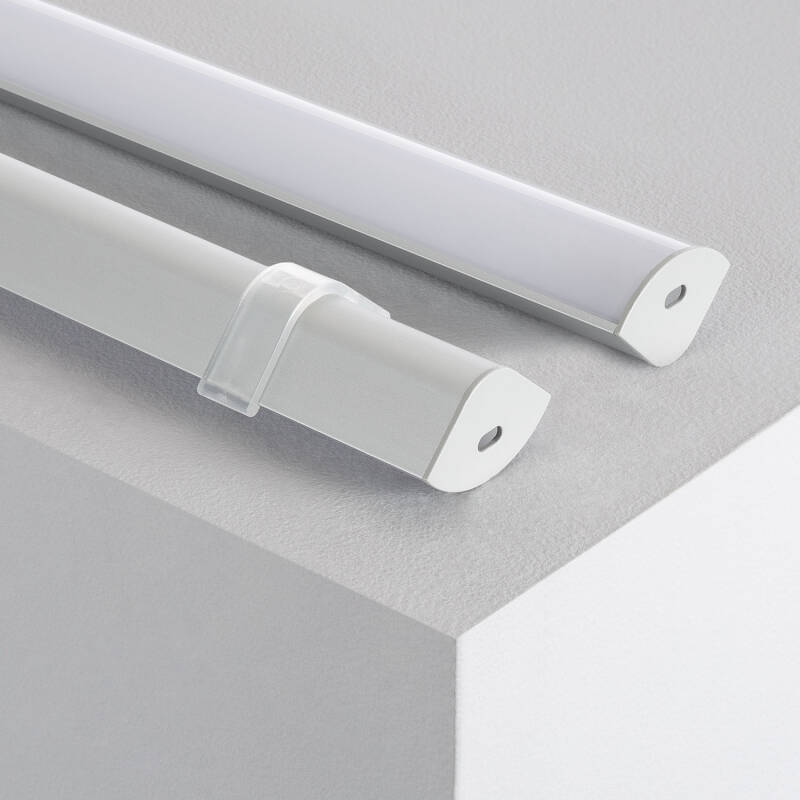 Imagen de Perfil de Aluminio Esquina con Tapa Circular Continua para Tira LED hasta 20 mm