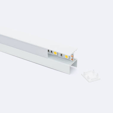 Perfil Aluminio Estantería para Tira LED hasta 12 mm con Tapa Continua
