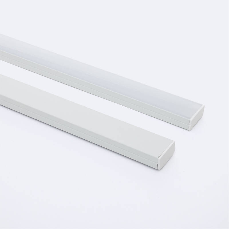 Imagem de Perfil de Alumínio Superfície com Tampa Continua para Fita Dupla LED até 20 mm