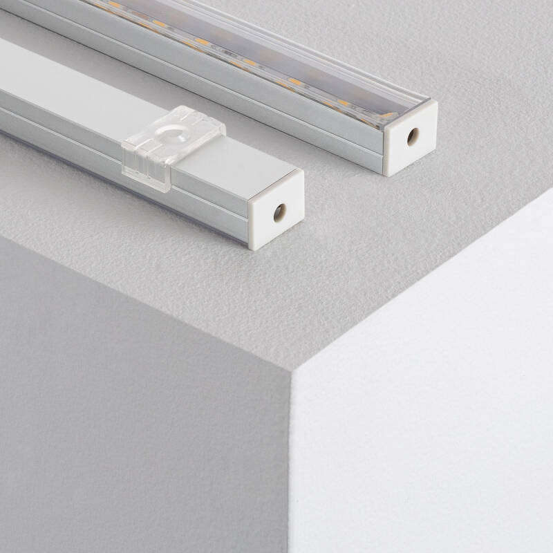 Imagen de Perfil de Aluminio Superficie con Tapa Continua para Tira LED hasta 15 mm