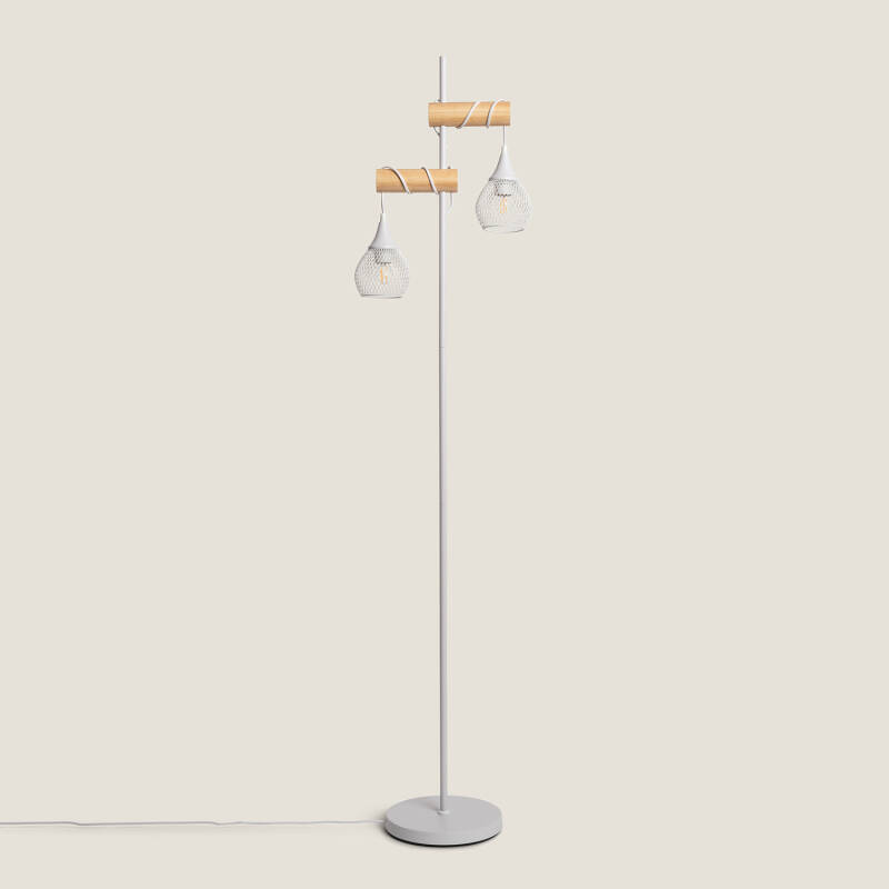 Imagen de Lámpara de Pie Aluminio y Madera Monah