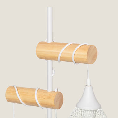 Imagen de Lámpara de Pie Aluminio y Madera Monah