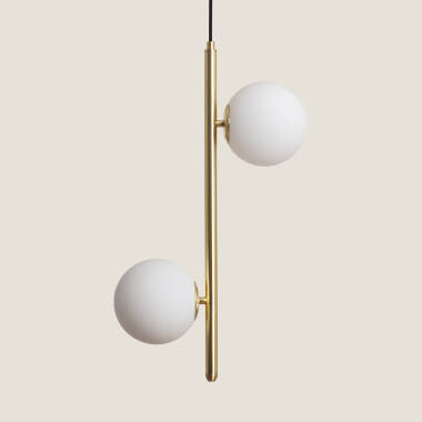 Produto de Candeeiro Suspenso Metal e Vidro Moonlight Doble 