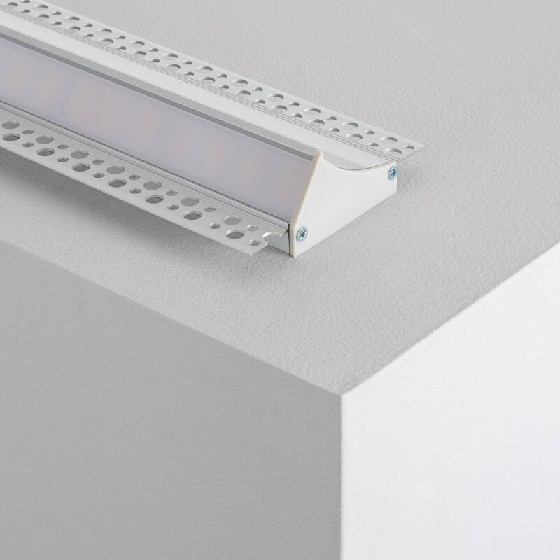 Imagen de Perfil de Aluminio Empotrable para Escayola / Pladur con Tapa Continua para Tira LED hasta 20mm