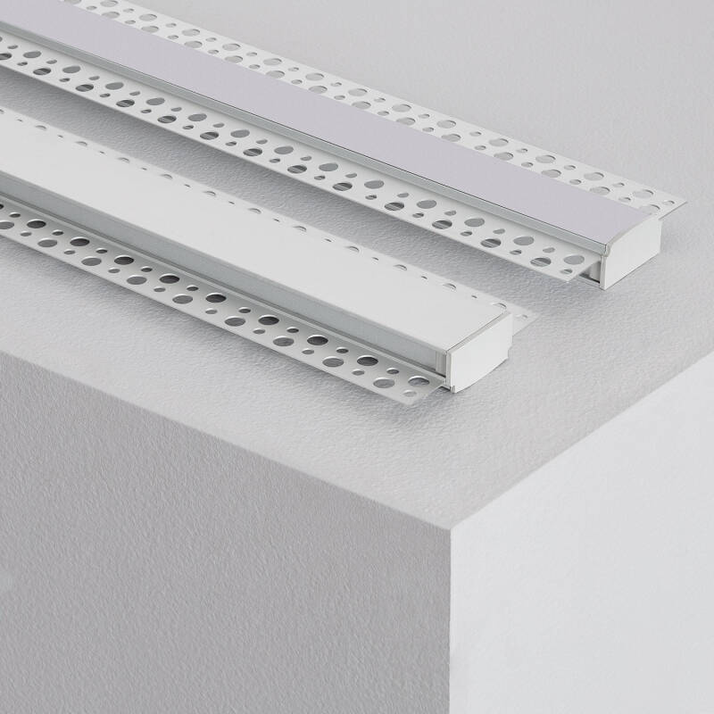 Imagen de Perfil Aluminio Integrado en Escayola/Pladur para Tira LED hasta 20 mm con Tapa Continua