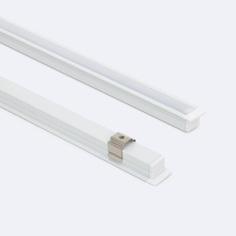 Imagem de Perfil Alumínio Encastrável Estreito para Fitas LED até 6mm com Tampa Contínua