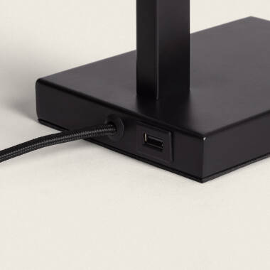 Imagen de Lámpara de Mesa Metal y Tela con Puerto USB e Interruptor Táctil Malena